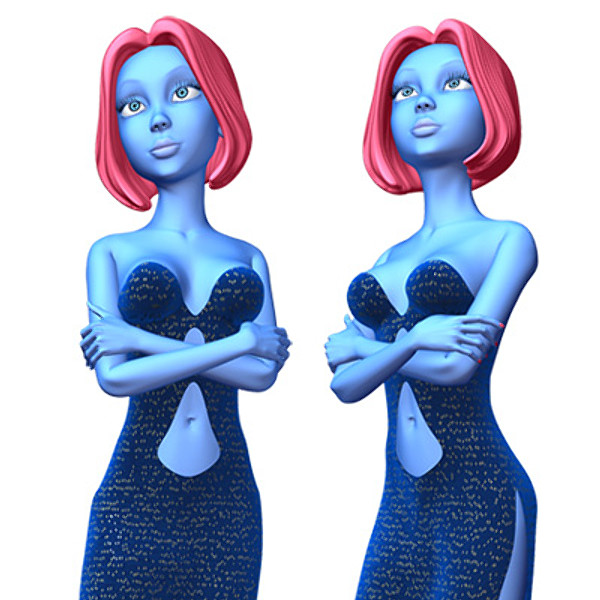 3d blue fairy character bones model - Blue Fairy by CG ARTStudio