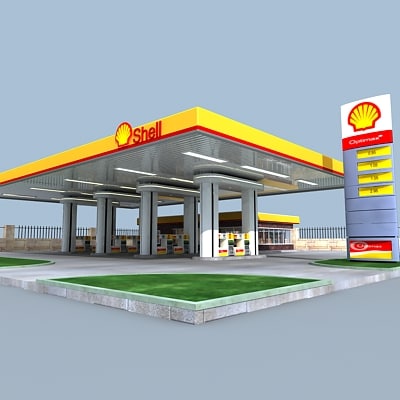 gas station 3d model - gas_station_01.zip... by Giimann