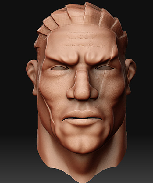 3d model of human male head - Fighter by dentonvanzan