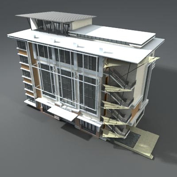 medium office 3ds - office building by thinice