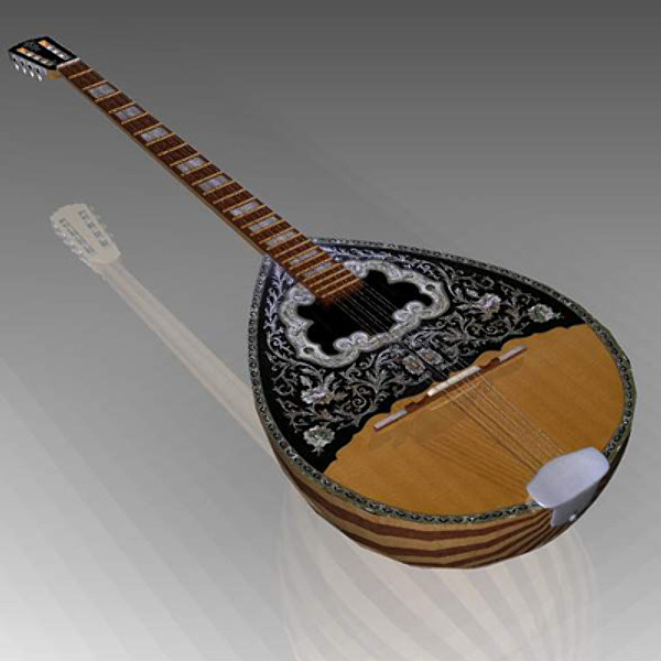 strings banjo 3d model - Bouzouki by mostlysquare