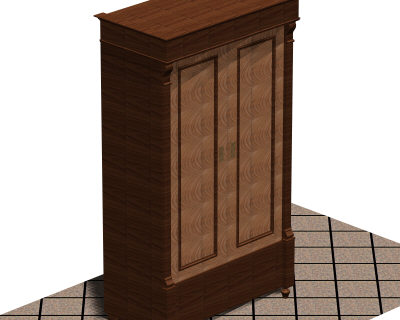 3d autocad antique wardrobe - Antique Wardrobe by Good.Period.Furniture