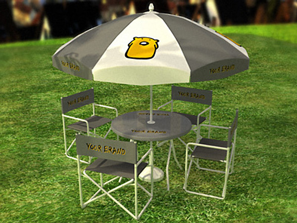set chairs table 3d model - garden set... by hcaprara