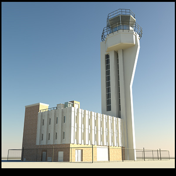 airport control tower 3d obj - Airport Control Tower by vankata