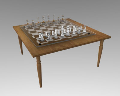 3d glass chess board model - Glass Chessboard by DRNZ