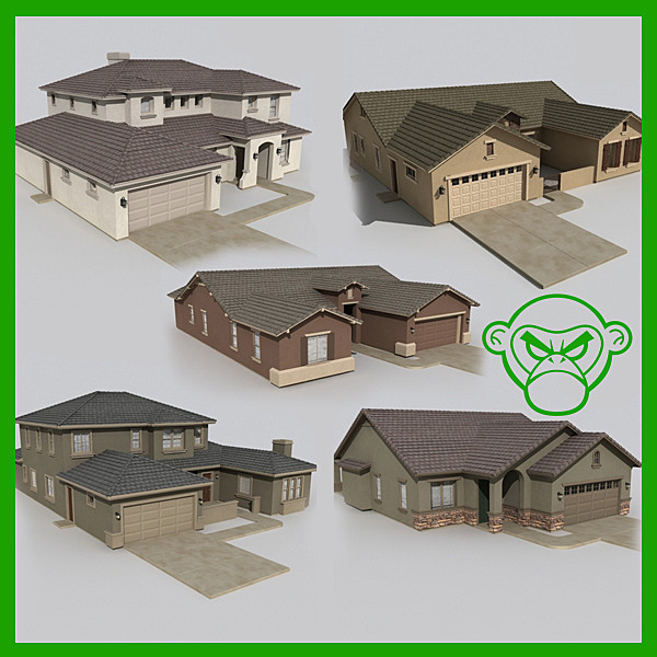 house set 3 max - house_set_3 by monkeyodoom