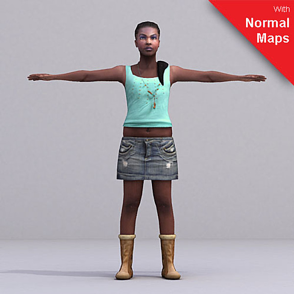 3d model of axyz 2 rigged characters - CWom0026-FBX by axyzdesign