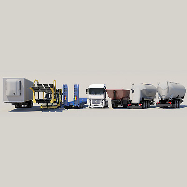 maya renault magnum truck semitrailer - Collection Semitrailers with Renault Magnum by ArqArt3D