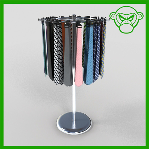 tie rack display 3d 3ds - tie rack by monkeyodoom
