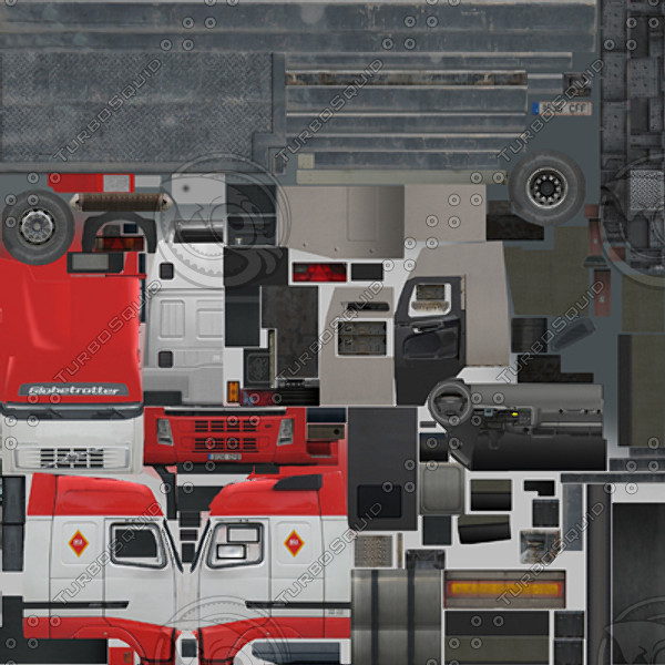 intermodal container truck 3d model - Container Truck 2 by papillon