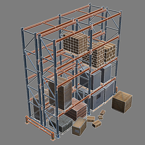 pallet rack 1 3d model - Pallet Rack 1 by papillon