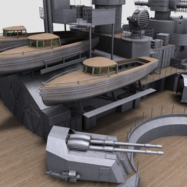 bismarck german battleship 3d model - Battleship Bismarck by NURMS