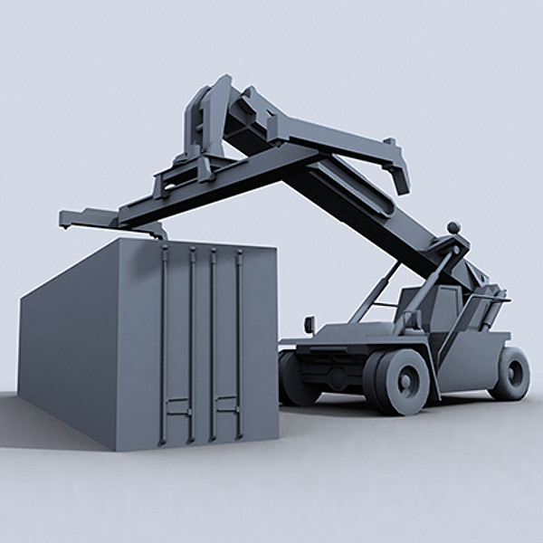 3d reachstacker stacker - Reach Stacker 1 by papillon