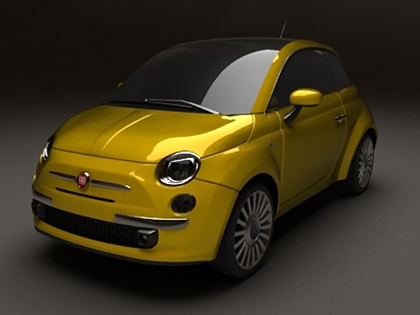 3d new fiat 500 car model - Fiat 500 by fabelar