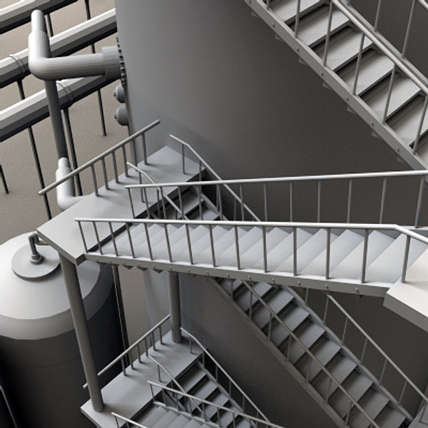 3d factory structure model - Factory by scripter