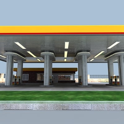 gas station 3d model - gas_station_01.zip... by Giimann
