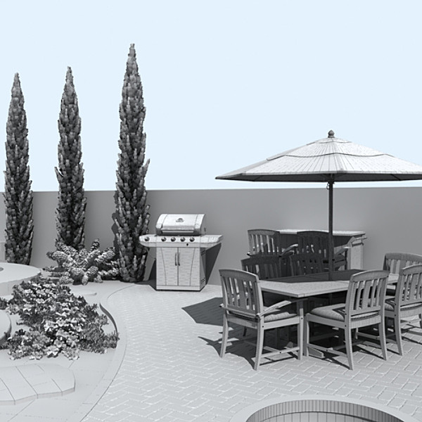 3d house interior exterior model - house interior/exterior by monkeyodoom