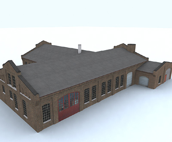 3d european factory model - Old european factory by aristarch