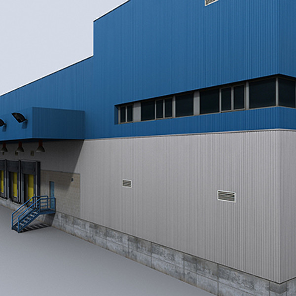 modular logistics building 1 3ds - Modular Logistics Building 1 by papillon
