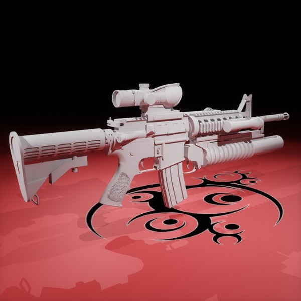 3d m4a1 acog grenade - M4A1 by SuIXo