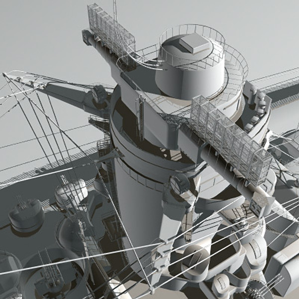 japanese battleship yamato navy ship 3d model - YAMATO battleship Huge model by earth art