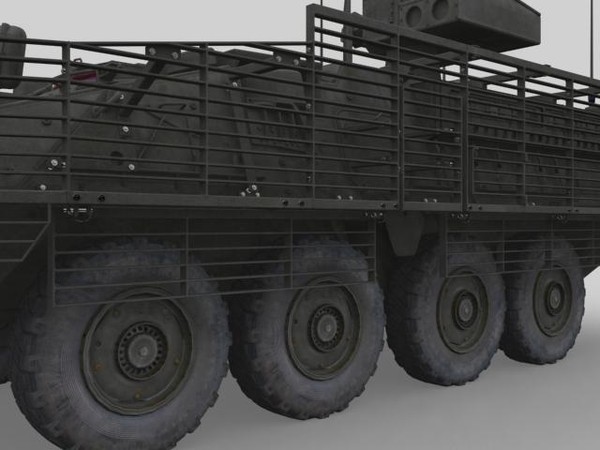 army stryker atgm 3d model - Stryker ATGM with Slat Armor by MillieModels