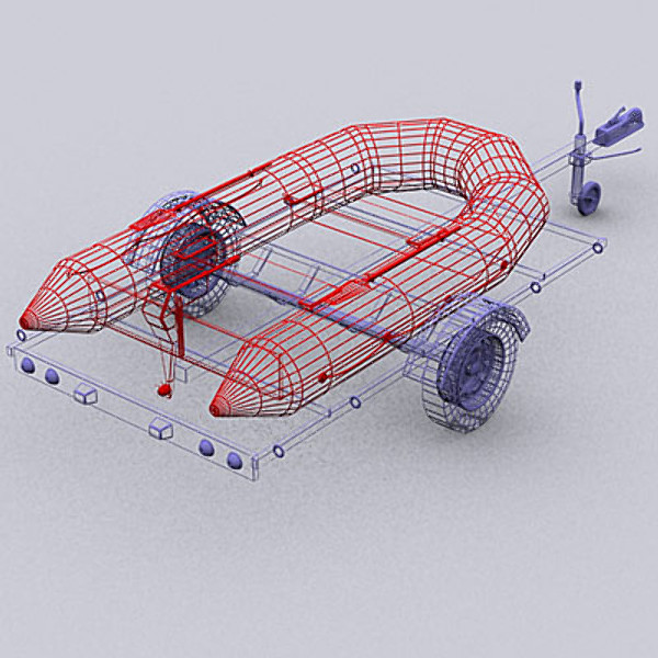 3ds dinghy trailer - Dinghy & Trailer by QLEE