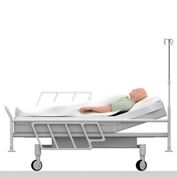 icu hospital bed patient 3d model - ICU Hospital bed with patient... by kasperns