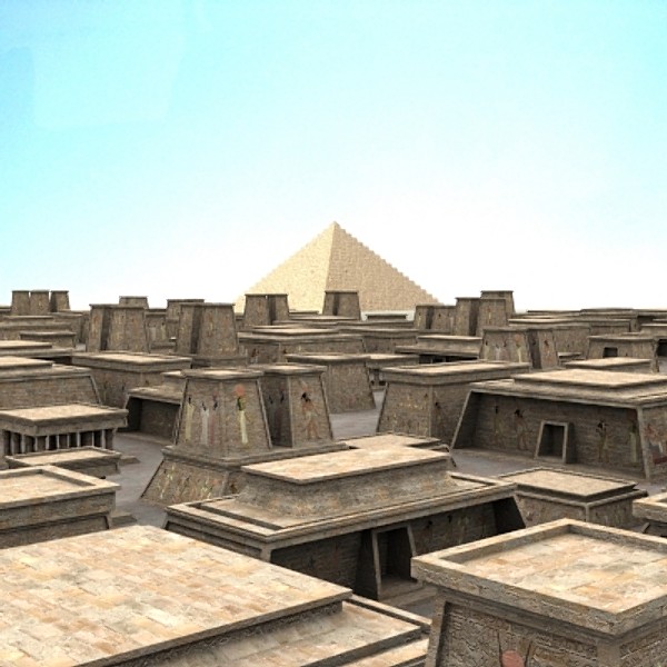 3dsmax egyptian buildings set egypt - Egyptian City Set by scripter