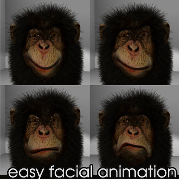 chimpanzee monkey 3d 3ds - chimpanzee by bescec