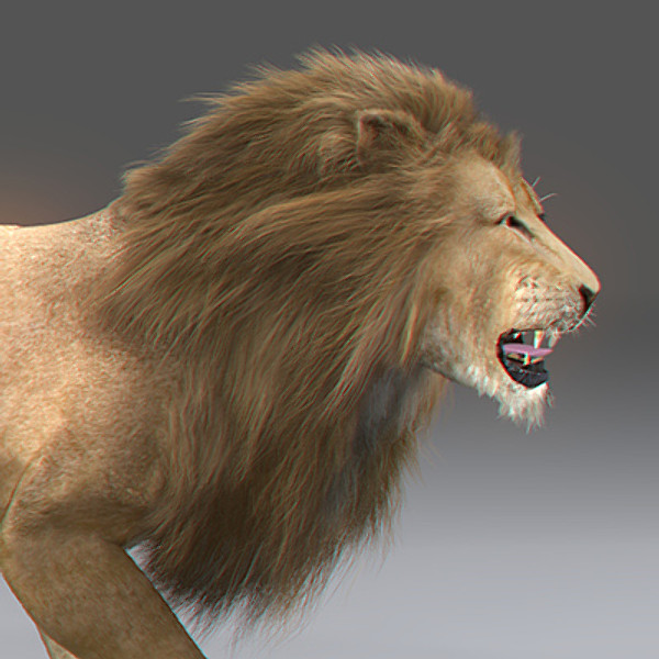3ds max lion fur - Animated Lion... by NONECG