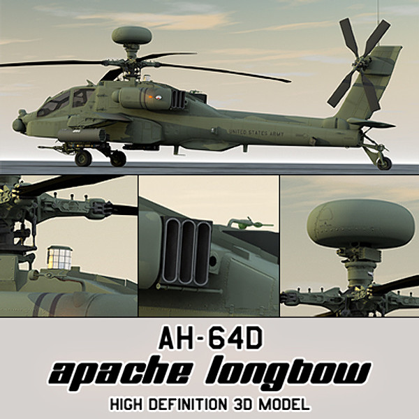 apache longbow helicopter 3d model - Apache Longbow Helicopter by Pekdemir