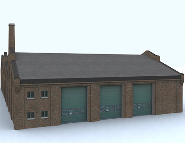 3d european factory model - Old european factory by aristarch