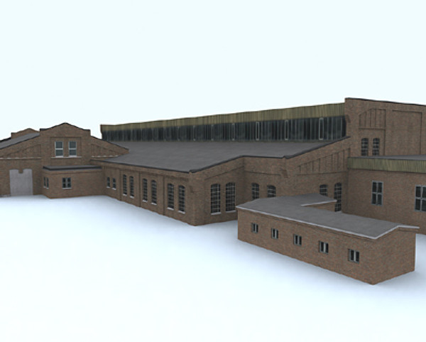 3d european factory model - Old european factory by aristarch