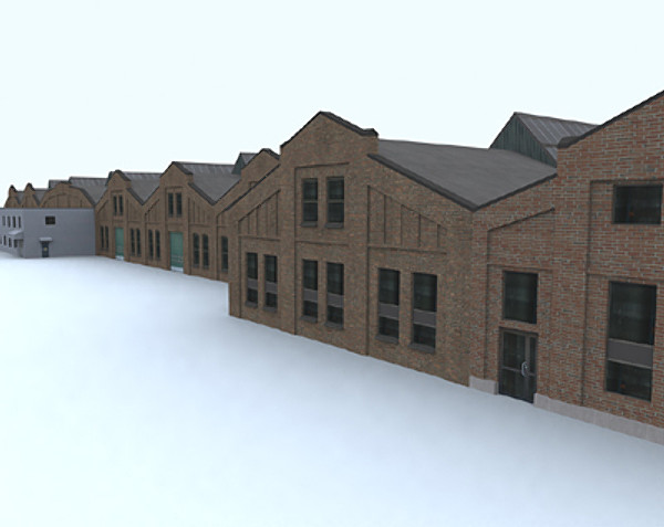3d european factory model - Old european factory by aristarch