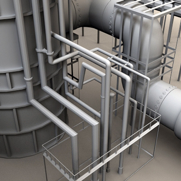 3d factory structure model - Factory by scripter