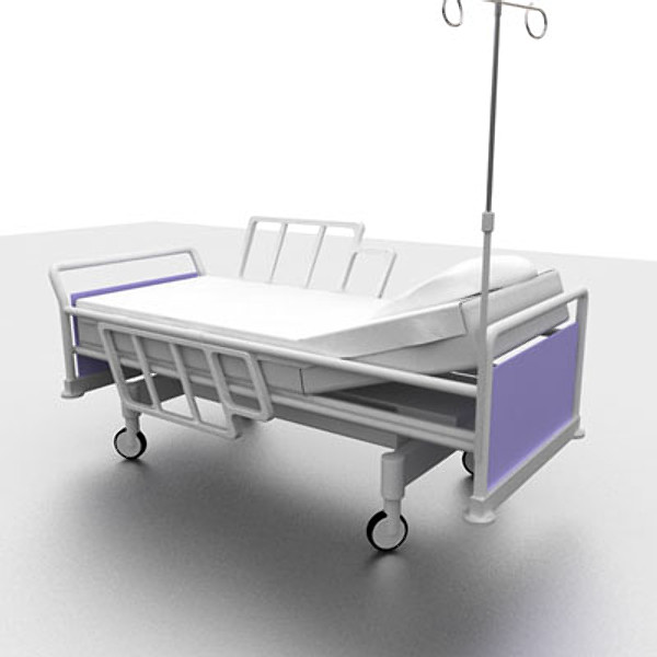 icu hospital bed patient 3d model - ICU Hospital bed with patient... by kasperns