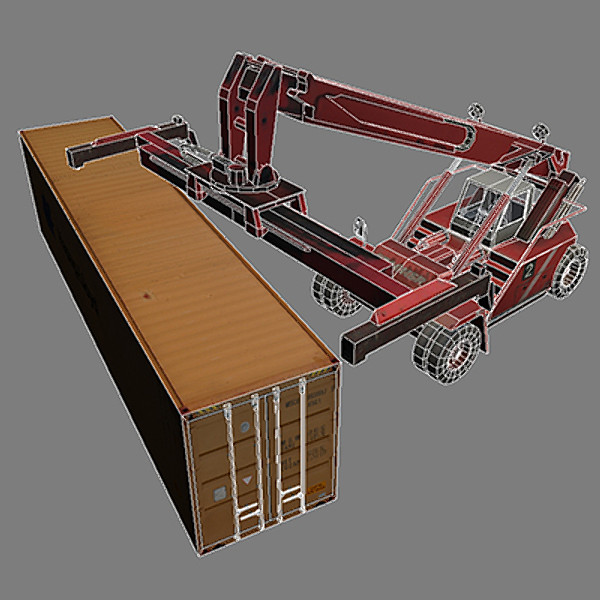 3d reachstacker stacker - Reach Stacker 1 by papillon