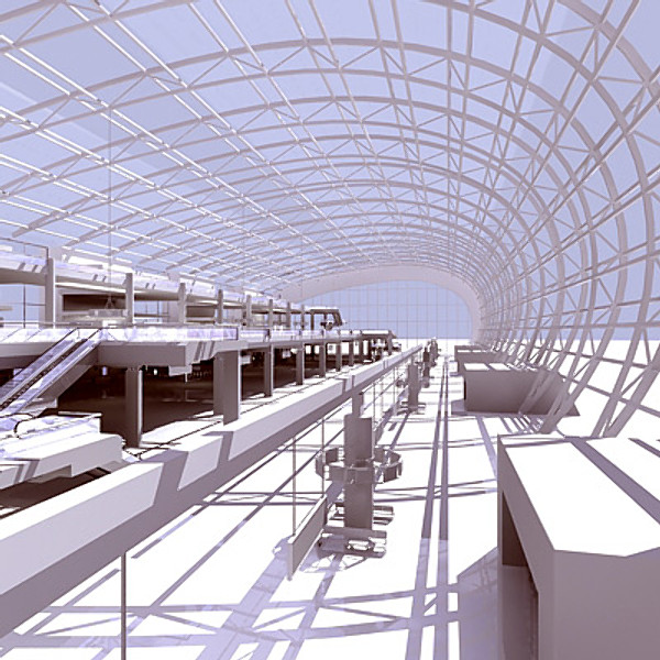 3ds max airport interior - Airport_check in interior 01.zip by Giimann