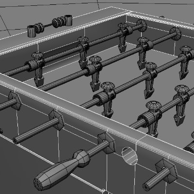 soccer table 3d obj - Soccer Table Kicker Foosball by PolyMaroon