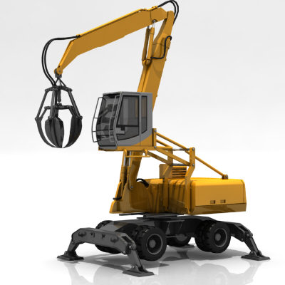 maya hydraulic excavator - excavator digger bagger by PolyMaroon
