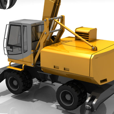 maya hydraulic excavator - excavator digger bagger by PolyMaroon