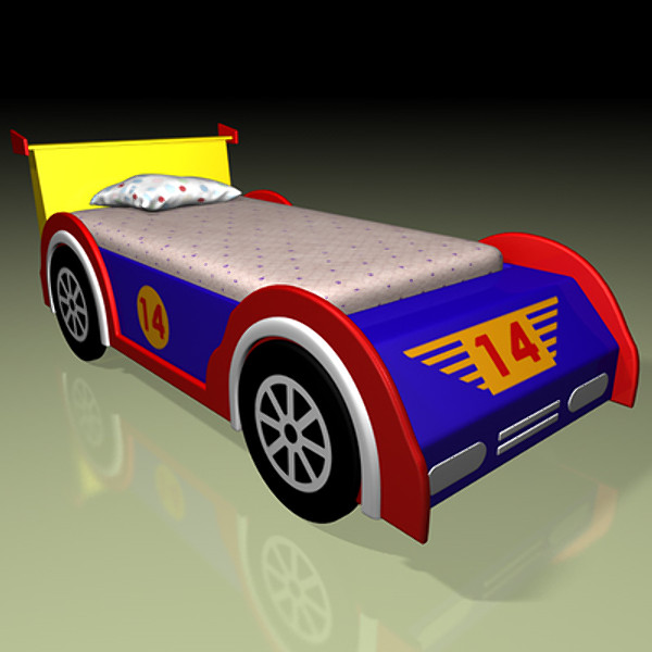 children bed racer car 3d model - Bed Racer Car by NesAn Studio