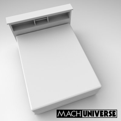 mattress boxsprings bedframe 3d lwo - SimpleBed_Queen by machuniverse