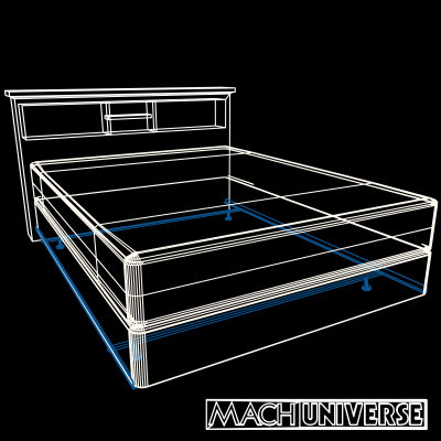 mattress boxsprings bedframe 3d lwo - SimpleBed_Queen by machuniverse
