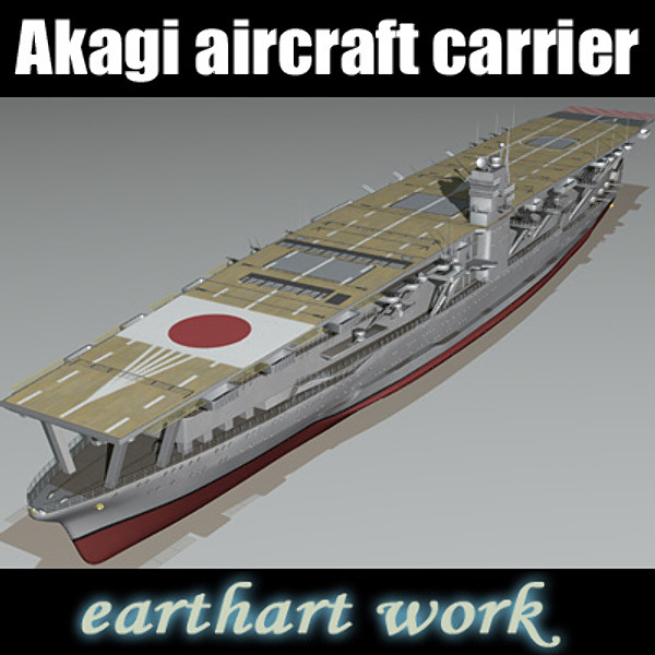 3d model akagi aircraft carrier japanese - Akagi WW2 Japanese aircraft carrier (1935-1942) by earth art