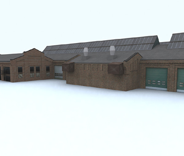 3d european factory model - Old european factory by aristarch