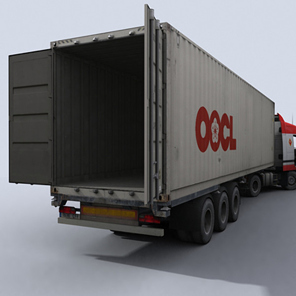 intermodal container truck 3d model - Container Truck 2 by papillon
