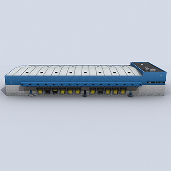 modular logistics building 1 3ds - Modular Logistics Building 1 by papillon