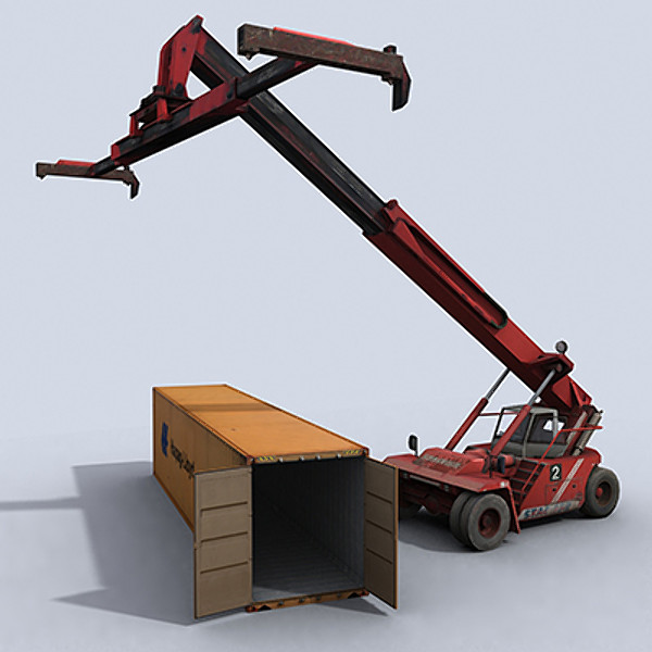 3d reachstacker stacker - Reach Stacker 1 by papillon